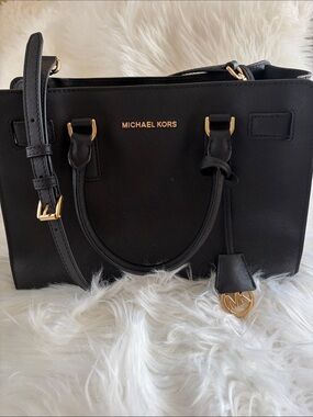 Michael Kors Dillon Black Saffiano Leather Satchel Bag